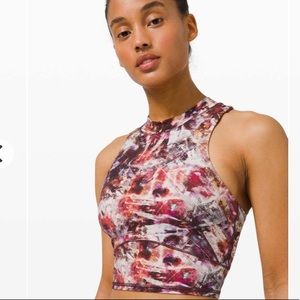 Lululemon EVERLUX AND MESH CROPPED TANK TOP Multi/Dark Terracotta Size 4